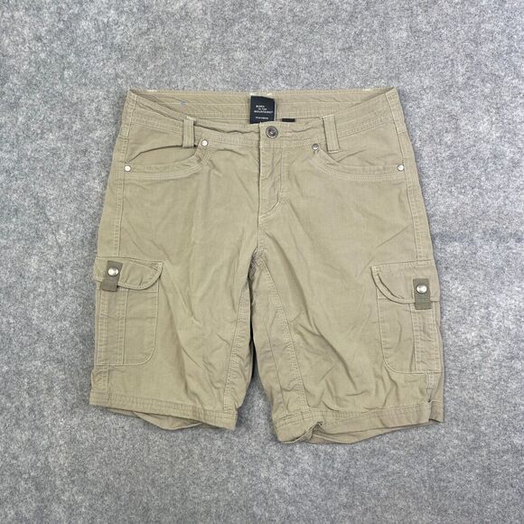 Kuhl Womens Cargo Short Size 8 Beige Hiking Pockets Camping 11 Inseam - Picture 1 of 8